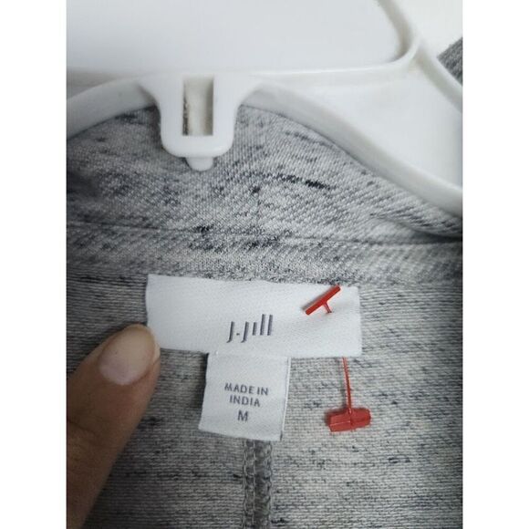 J.Jill Women Grey Cotton Blend Knit "Ottoman" Cowl Neck Sweater size Medium - Picture 5 of 9